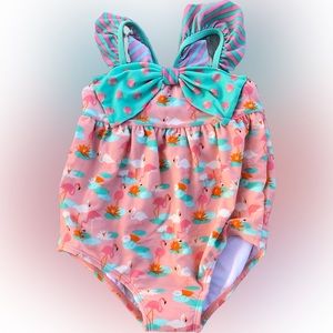 12-18 month Matilda Jane one piece flamingo swimsuit. NWOT. Never worn.